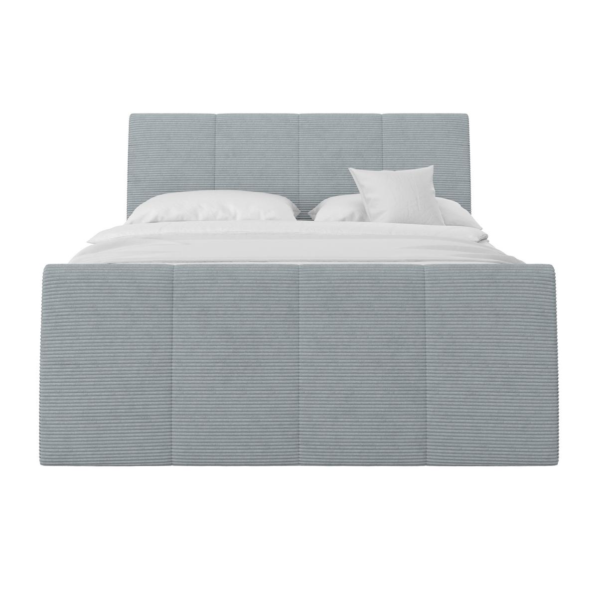 Boxspringbett Libra - Graublau/Schwarz, KONVENTIONELL, Textil (160/200cm)