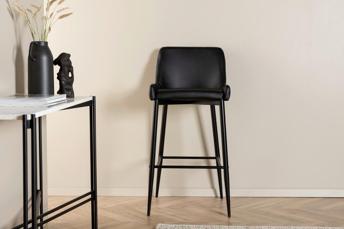Barhocker-set Plaza Schwarz B: 48 Cm - Schwarz, Design, Kunststoff/Textil (48/105/57cm) - Livetastic