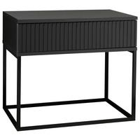 Nachtkästchen Schwarz/Graphit H: 52 cm Marle - Schwarz/Graphitfarben, MODERN, Holzwerkstoff/Metall (60/52/38,5cm) - Livetastic