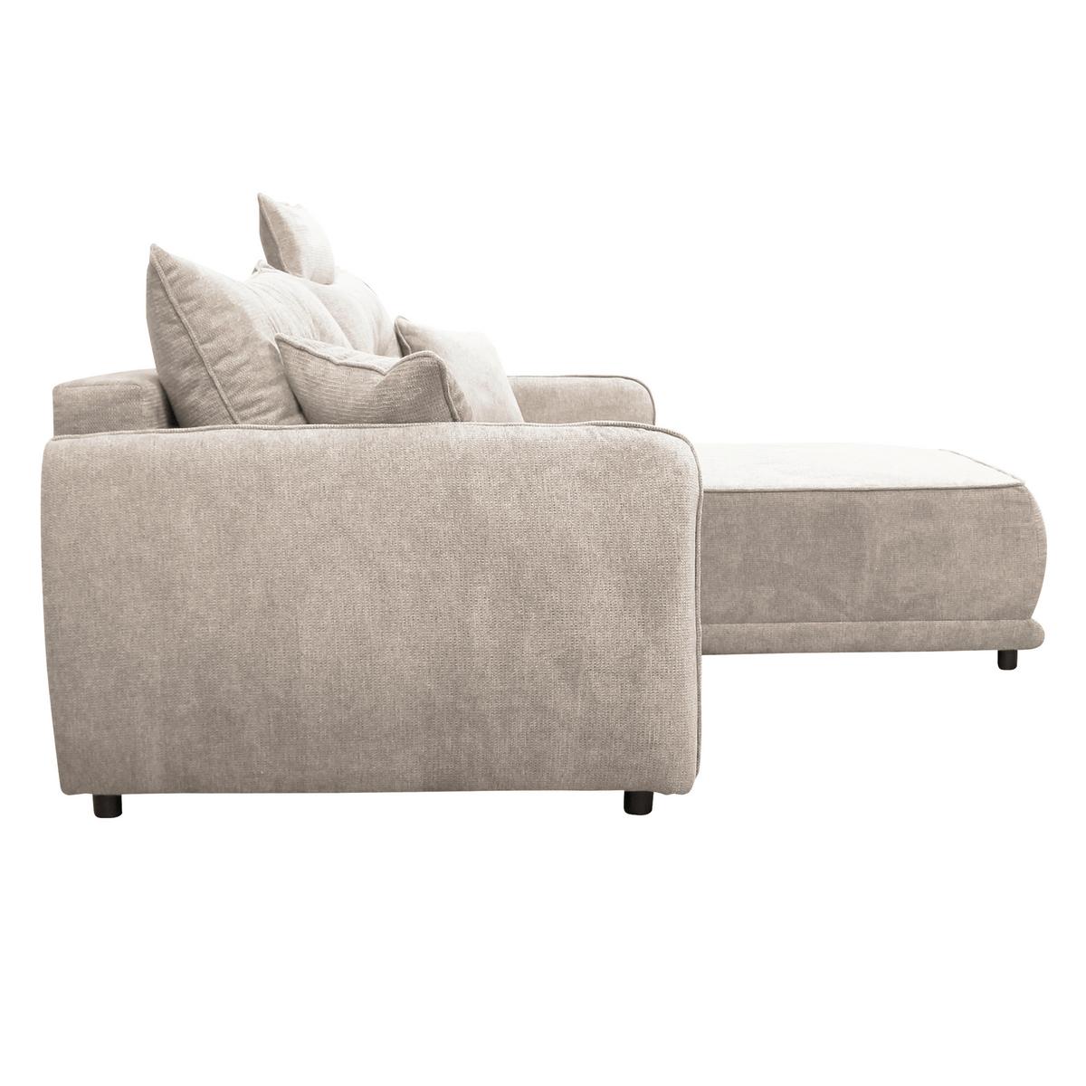 Ecksofa Fresh Beige 264x195 cm - Beige/Schwarz, Design, Textil (264/195cm) - MID.YOU