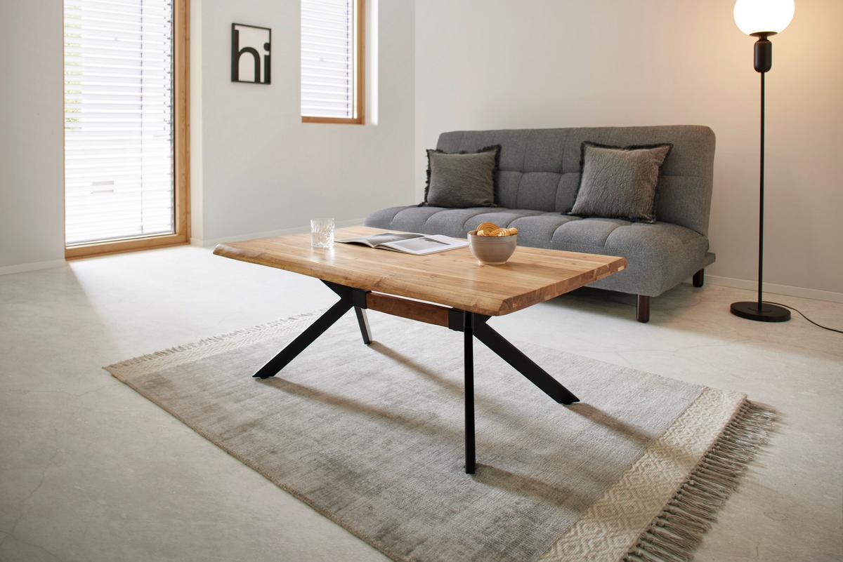 Rozkladacia pohovka Camilla svetlosivá - svetlosivá/tmavohnedá, Modern, drevo/textil (186/90/106cm) - Bessagi Home