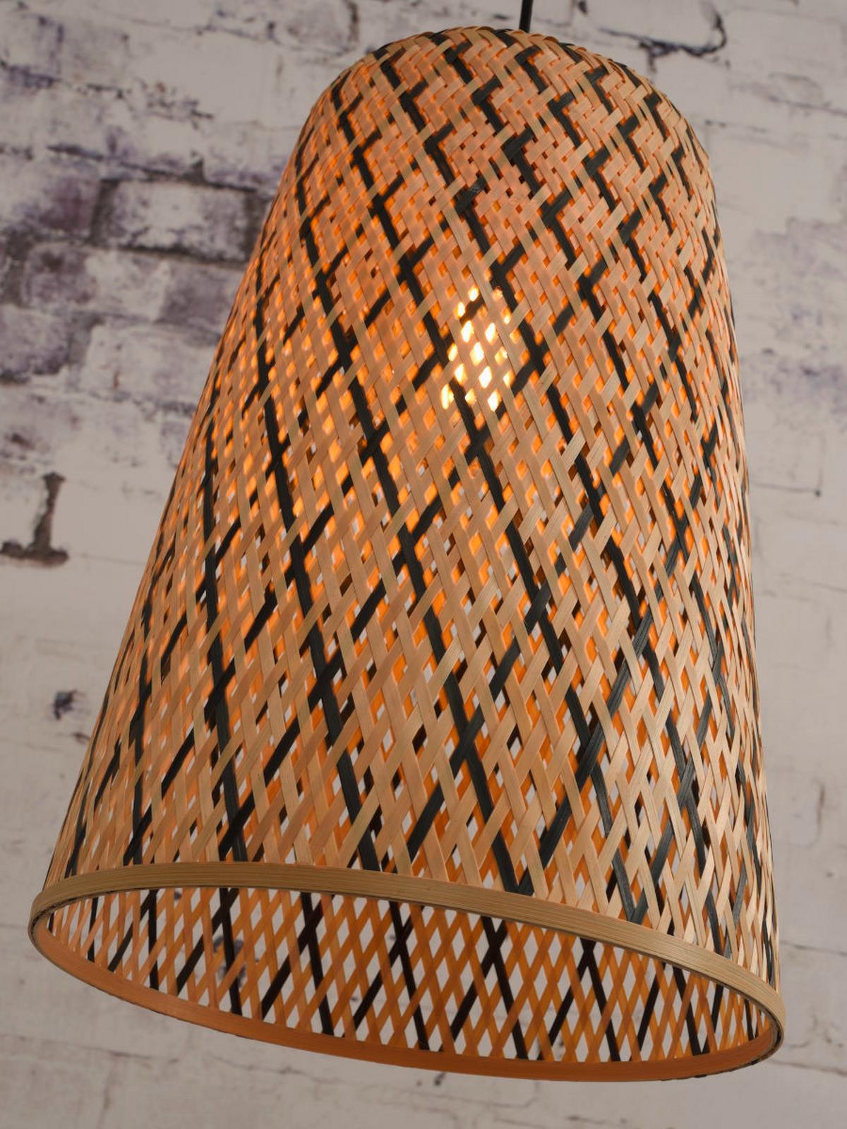 Hängeleuchte Kalimantan Naturfarben/schwarz B: 34 Cm - Schwarz/Naturfarben, Trend (34/34/48cm) - Good & Mojo