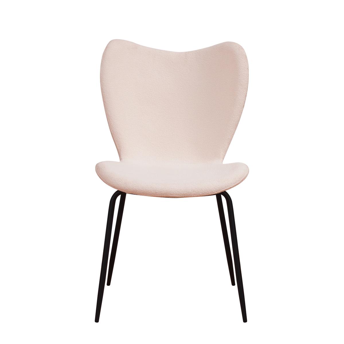 Stuhl-Set Caen Beige/Weiß B: 50 cm - Creme/Schwarz, MODERN, Textil/Metall (50/88,5/42cm) - MID.YOU