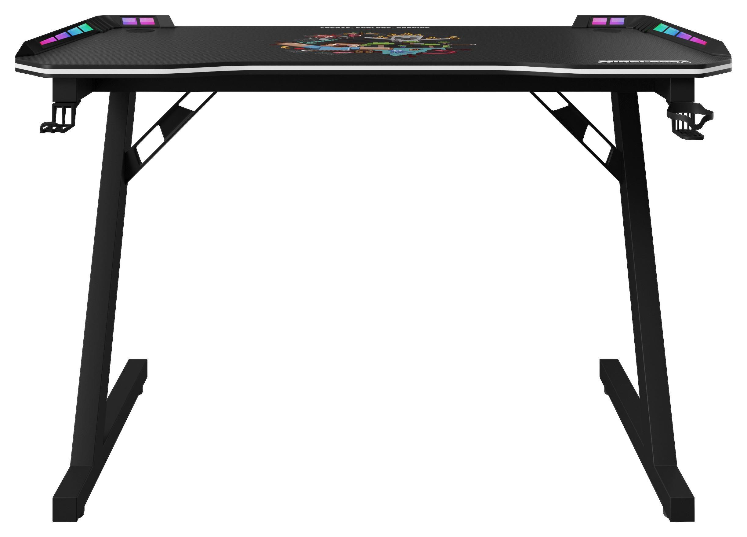 Gamingtisch Minecraft - Multicolor/Schwarz, MODERN, Holzwerkstoff/Metall (120/60/74cm) - Minecraft