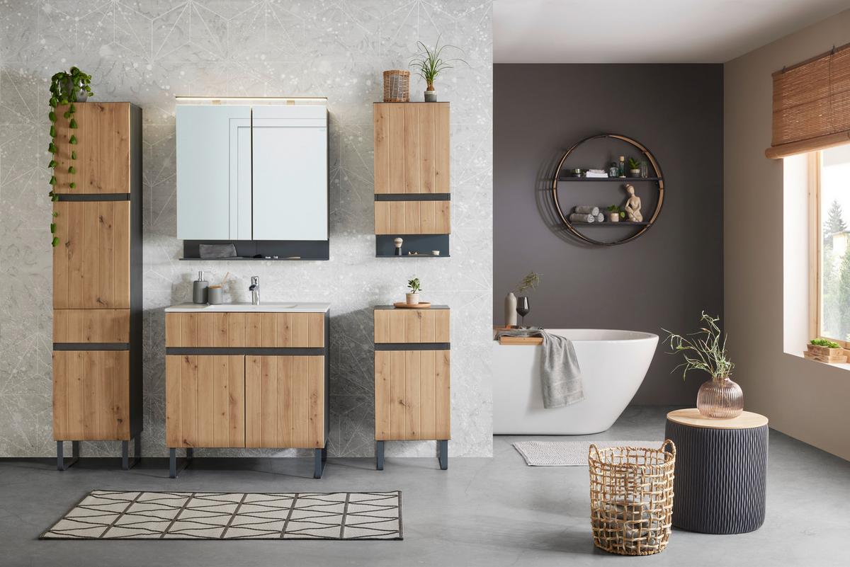 VYSOKÁ SKŘÍŇ LYNN -EXKLUSIV- - Moderní, kompozitní dřevo (40/176/31cm) - Premium Living