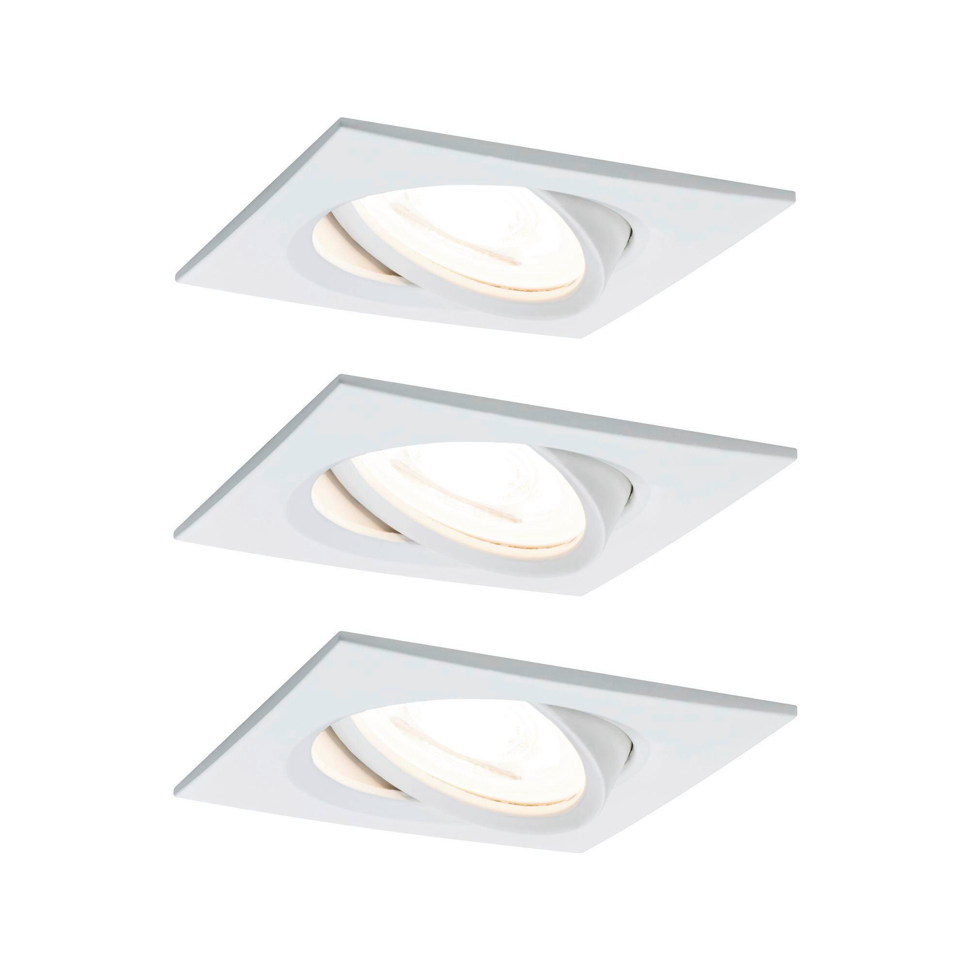 LED-Deckenleuchte L: 8,4 cm, 1-Flammig, Rechteckig - Alufarben/Weiß, Basics, Metall (8,4/8,4cm) - Paulmann