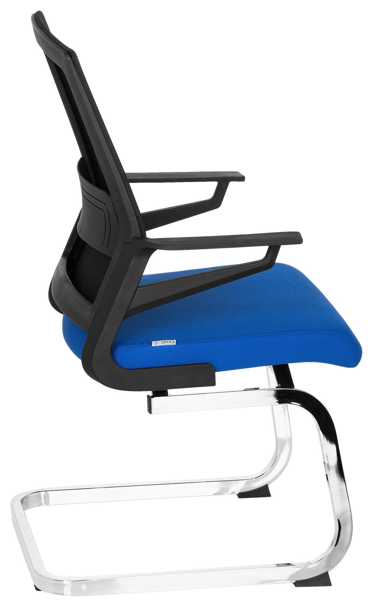 Besucherstuhl Inventor V Blau/Schwarz Bis 150kg - Chromfarben/Blau, MODERN, Kunststoff/Textil (59/95/54cm) - MID.YOU