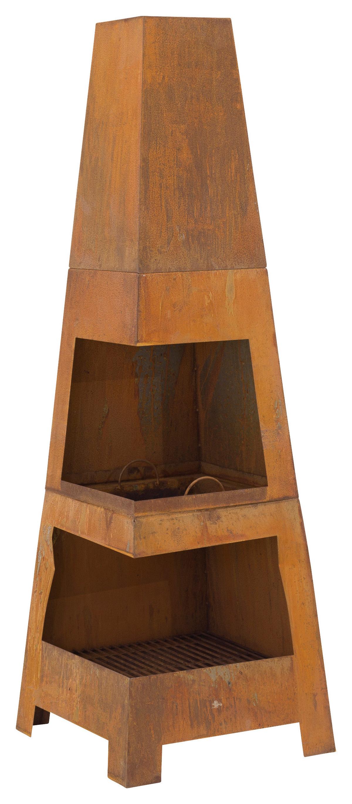 Feuerstelle Bastian - Dunkelorange, KONVENTIONELL, Metall (50/150/50cm) - Gardenson