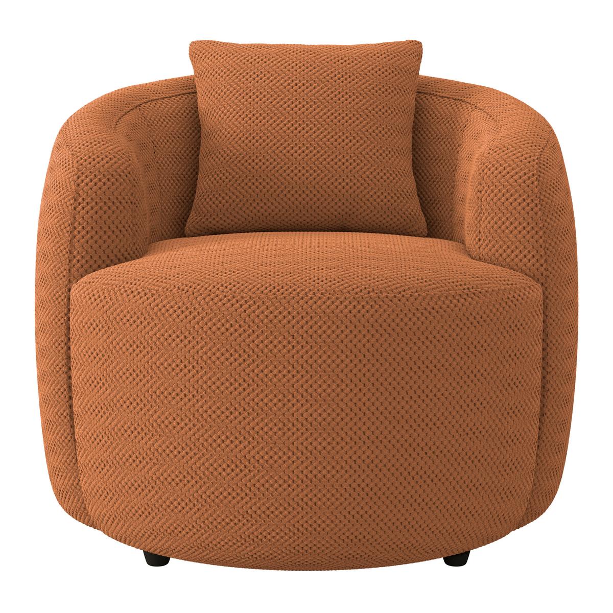 Sessel Pina - Terracotta/Schwarz, MODERN, Textil (81/74/81cm)