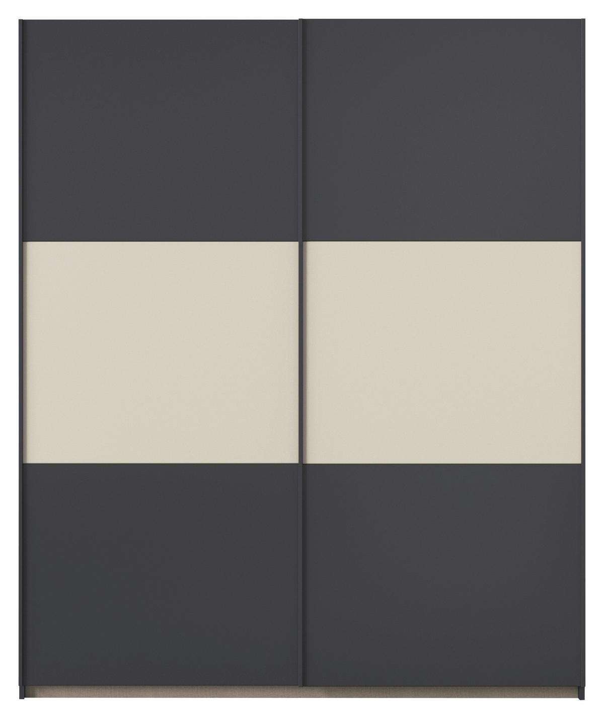 Schwebetürenschrank Neo Grau Champagner B: 175 cm - Champagner/Alufarben, MODERN, Holzwerkstoff (175/210/59cm) - Rauch Möbel