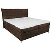 Boxspringbett mit Topper 180x200cm Fabio, Braun - Braun, MODERN, Textil (180/200cm)