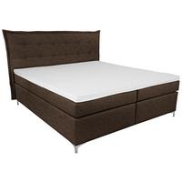 Boxspringbett mit Topper 180x200cm Fabio, Braun - Braun, MODERN, Textil (180/200cm)