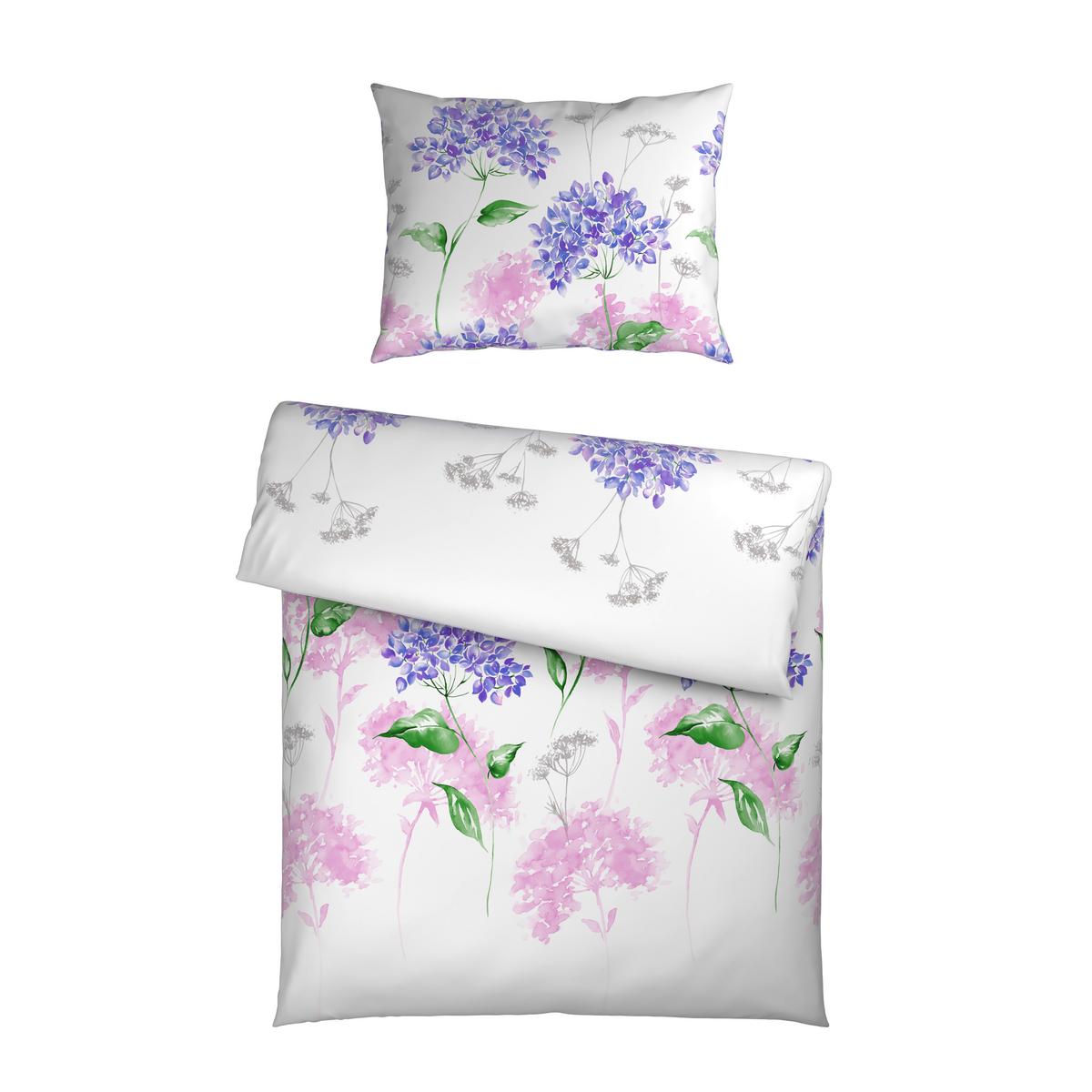 Bettwäsche Donatella - Blau/Rosa, ROMANTIK / LANDHAUS, Textil - James Wood