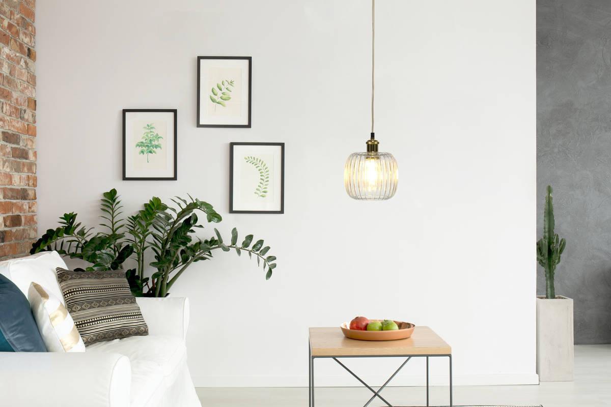 Hängeleuchte Claudia H: 24 Cm 1-Flammig - Klar/Goldfarben, Trend, Glas (18/24/18cm) - Kayoom