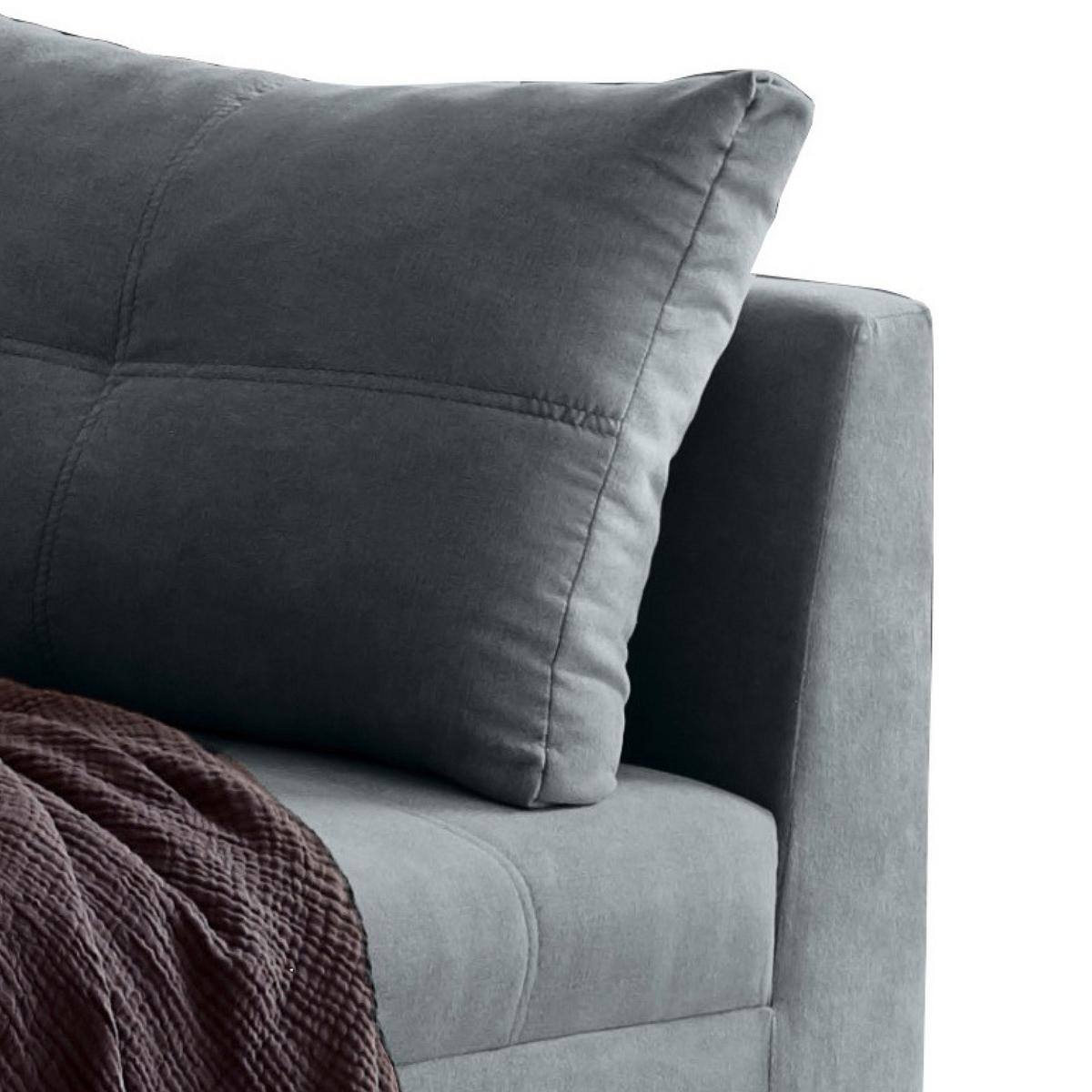 Ecksofa inkl. Kissen + Hocker Lea, Polyester-Nylon - Anthrazit/Schwarz, Basics, Holzwerkstoff/Textil (248/176cm) - MID.YOU
