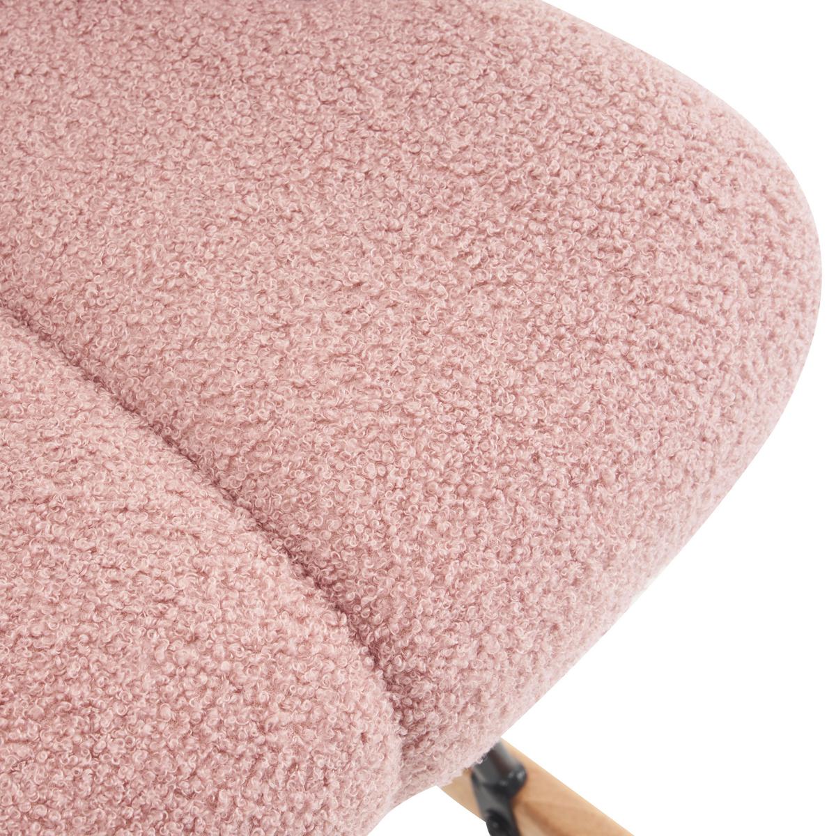 Schaukelstuhl mit Armlehnen Omar Stoffbezug Rosa - Ecru/Schwarz, MODERN, Textil/Metall (67/85cm) - P & B