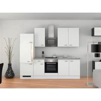 Küchenzeile Wito mit Geräten 270 cm Grau/Weiß Elegant - Hellgrau/Weiß, MODERN, Holzwerkstoff (270cm) - FlexWell