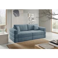 Schlafsofa Terazzo Blau B: 254cm - Blau/Schwarz, Design, Textil (254/93/167cm) - Livetastic