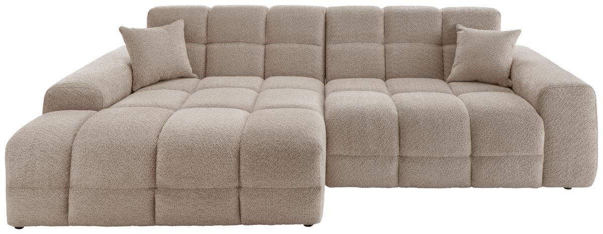 Ecksofa Bosco, Beige S: 152x301 cm - Beige/Schwarz, MODERN, Textil (152/301cm) - Livetastic