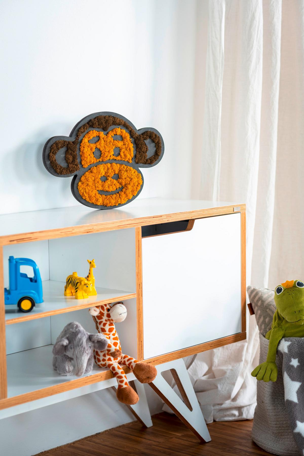 Moosbild Braun Gelb B: 37,5 Cm - Gelb/Schwarz, Basics, Naturmaterialien/Holz (37,5/27/2cm)