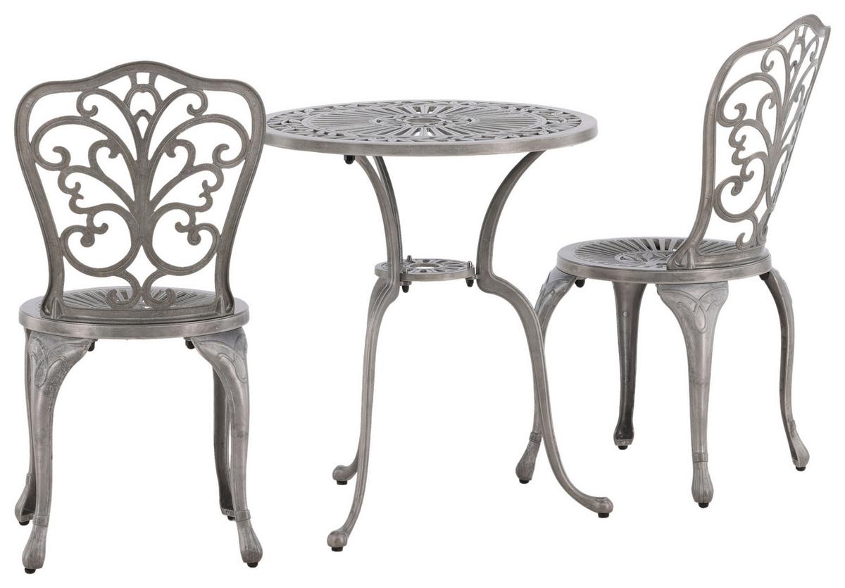 Balkonset Nandin - Silberfarben, KONVENTIONELL, Metall - Gardenson