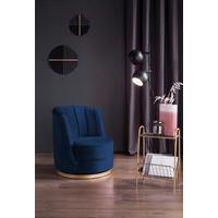 Sessel Dunkelblau B: 68 Cm - Goldfarben/Dunkelblau, MODERN, Textil (68/77/57cm) - Livetastic