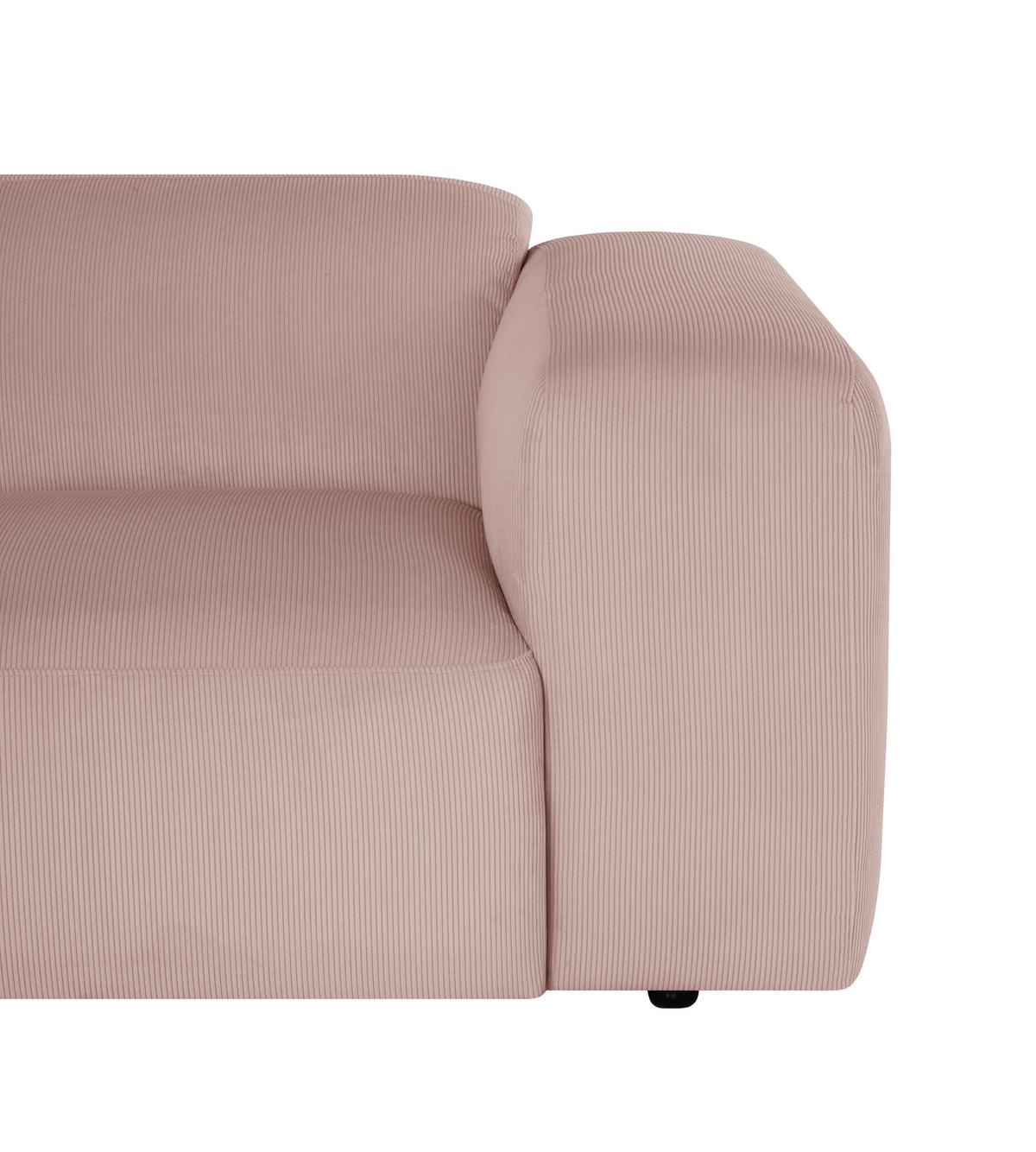 Ecksofa Hannah Rosa 200x304 cm - Schwarz/Rosa, Design, Textil (200/304cm) - MID.YOU