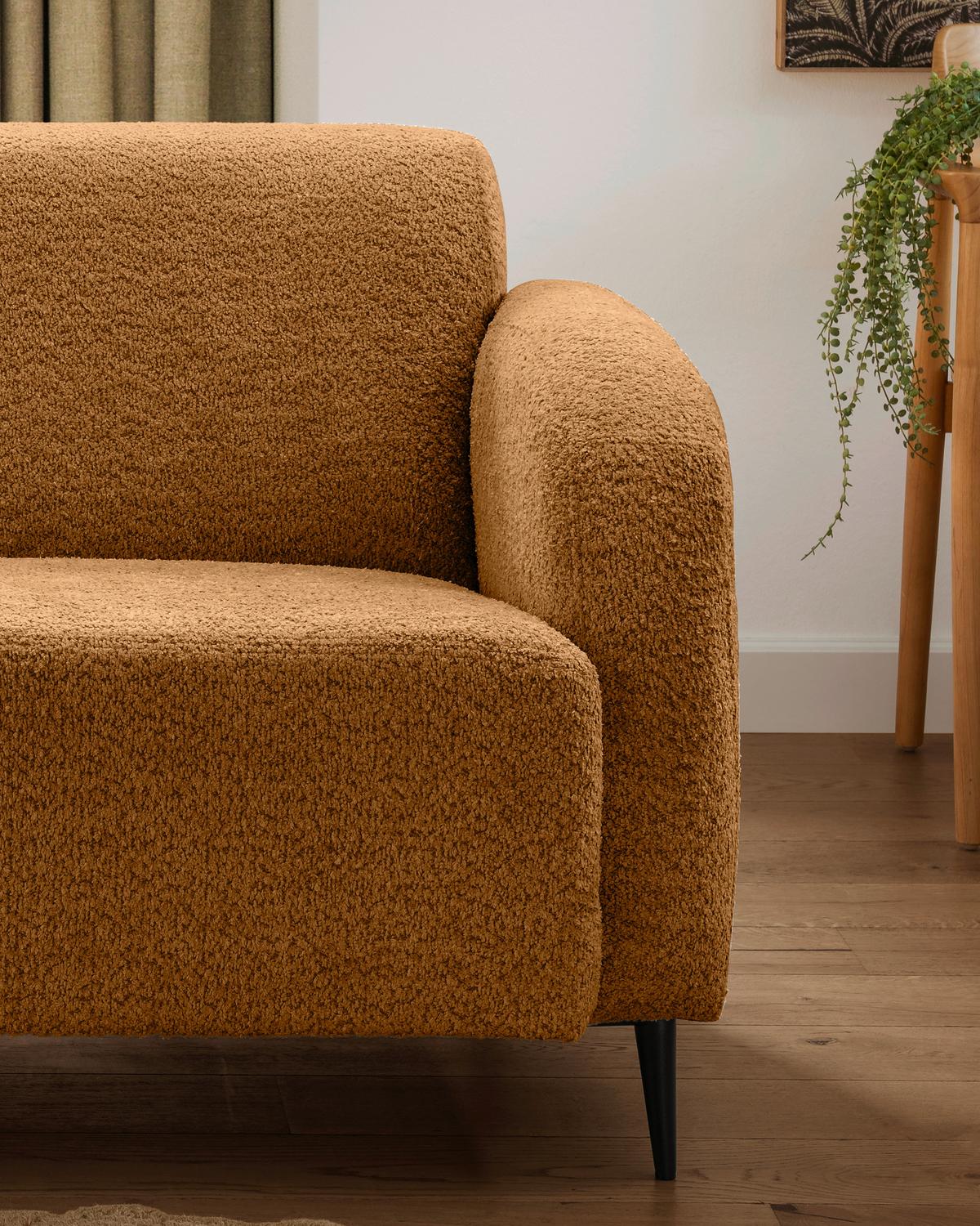 2-Sitzer-Sofa Marone Goldfarben B: 140cm - Goldfarben/Schwarz, MODERN, Textil (140/76/90cm) - Livetastic