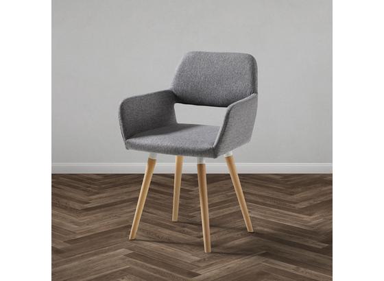 Stolička S Područkami Nala - svetlosivá/farby buku, Moderný, drevo/textil (55/79/57cm) - Modern Living Stolička S Područkami Nala - svetlosivá/farby buku, Moderný, drevo/textil (55/79/57cm) - Modern Living