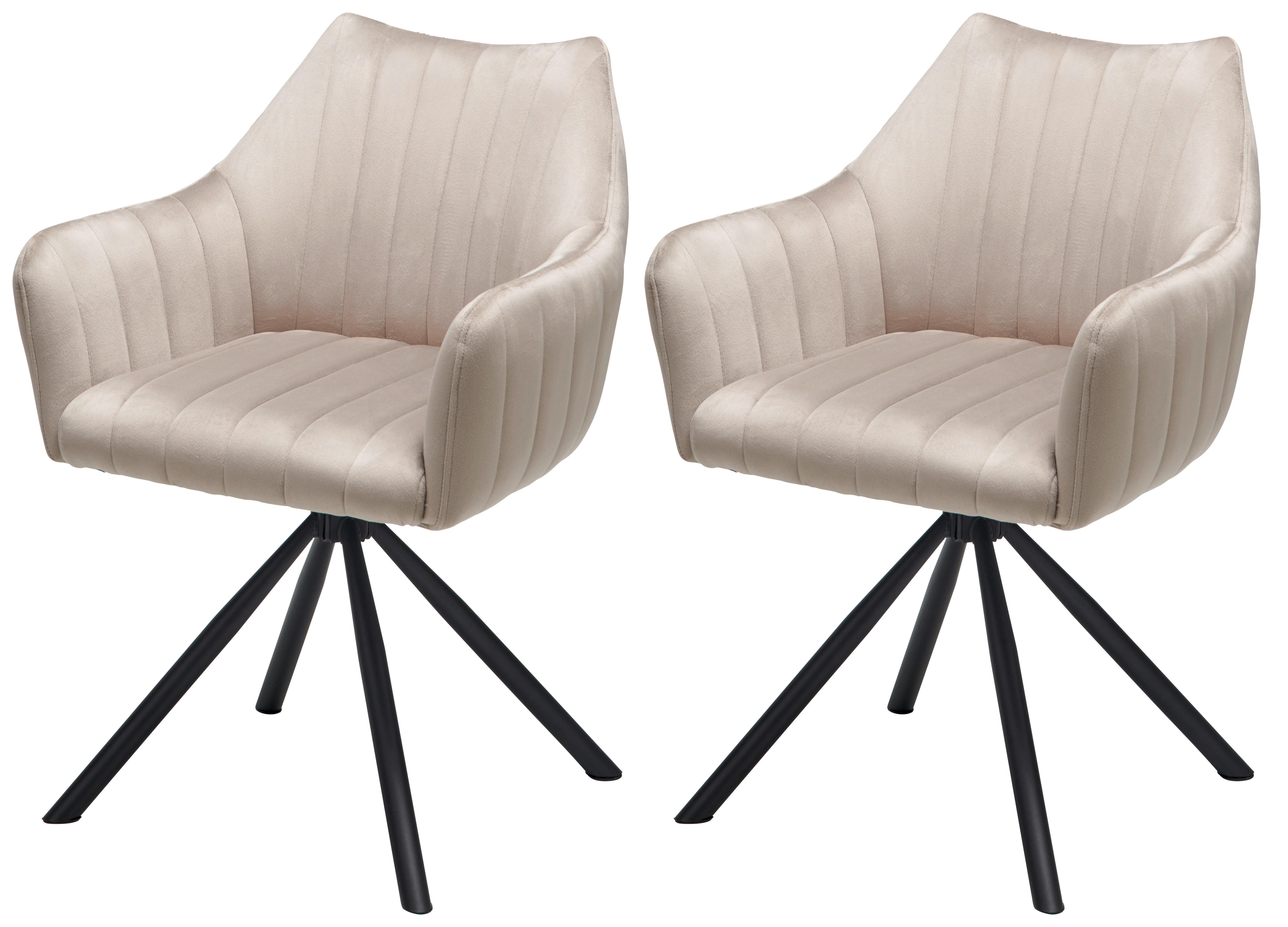 Armlehnstuhl Leila Braun/Schwarz 2-er Set