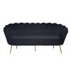 3-sitzer-sofa Schwarz B: 180 Cm - Goldfarben/Schwarz, MODERN, Textil (180/78/76cm) - Livetastic