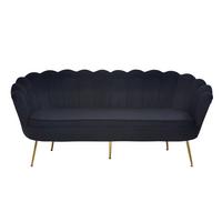 3-sitzer-sofa Schwarz B: 180 Cm - Goldfarben/Schwarz, MODERN, Textil (180/78/76cm) - Livetastic