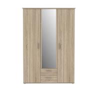 Drehtürenschrank Mit Spiegel 134cm Gloria, Sonoma Dekor - Sonoma Eiche, KONVENTIONELL, Glas/Holzwerkstoff (134/196/55cm) - MID.YOU