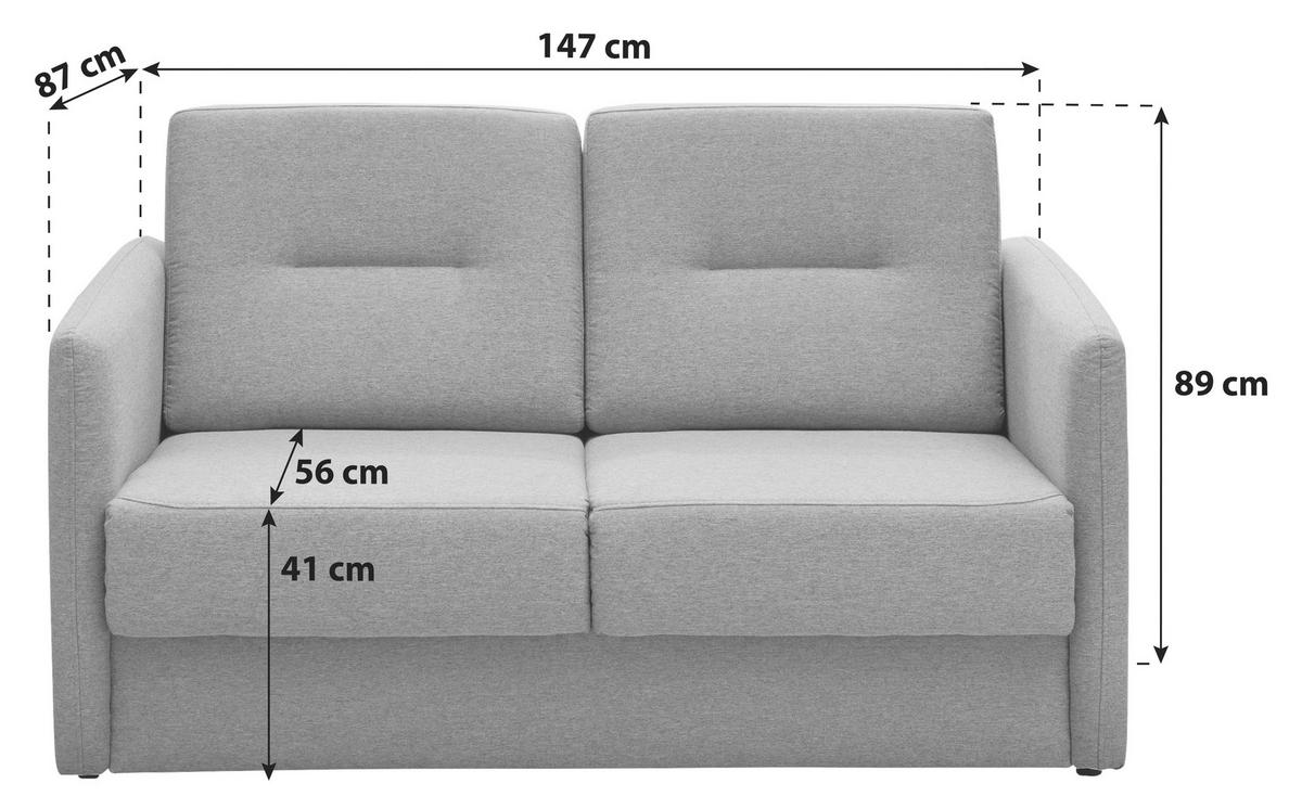 Schlafsofa Regi Blau Mikrofaser B: 147 cm - Blau/Schwarz, KONVENTIONELL, Textil (147/89/87cm) - Livetastic