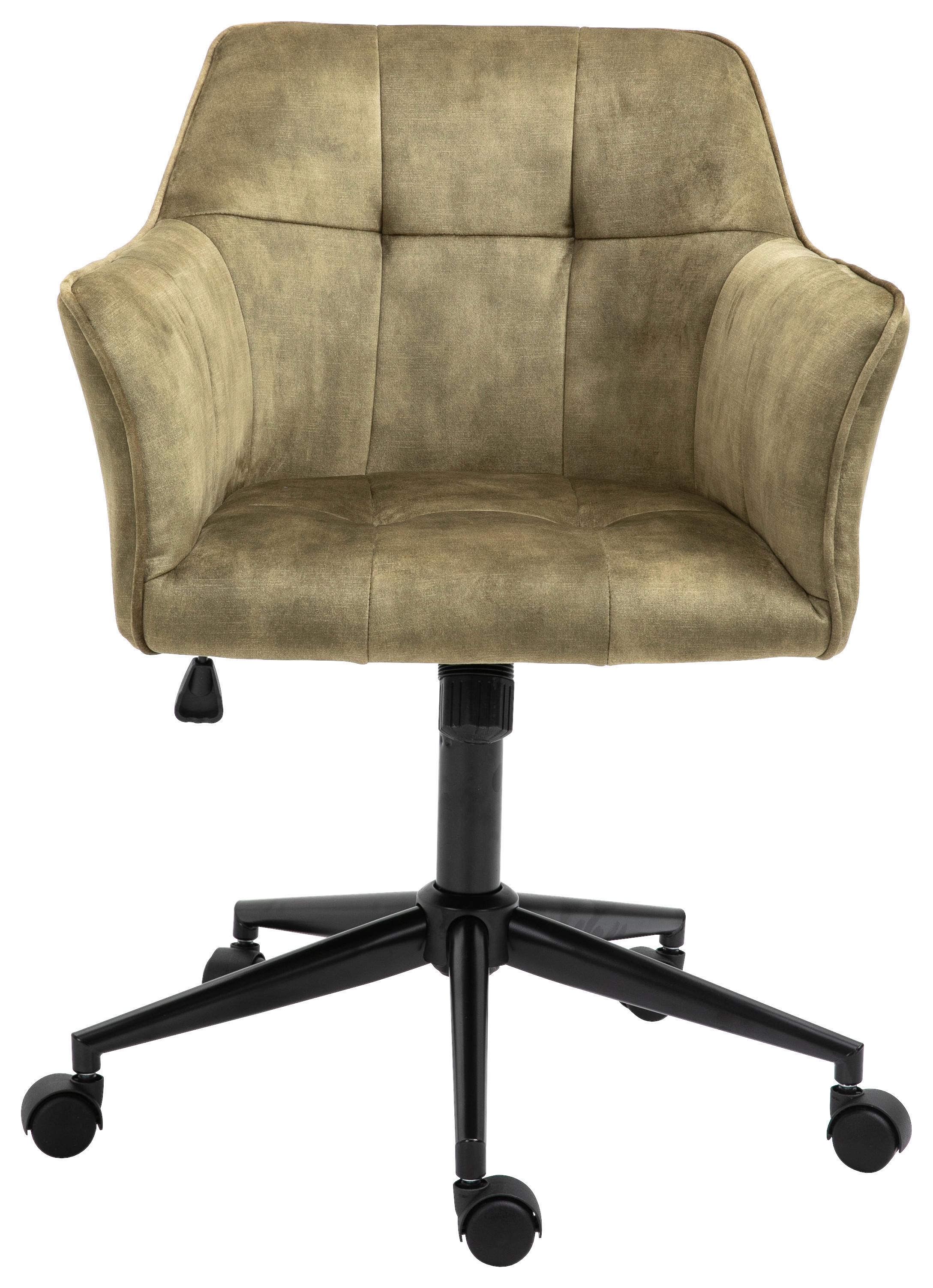 Drehstuhl Kipper - Schwarz/Olivgrün, MODERN, Kunststoff/Textil (60/90/61cm) - Livetastic
