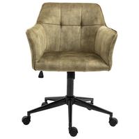 Drehstuhl Kipper - Schwarz/Olivgrün, MODERN, Kunststoff/Textil (60/90/61cm) - Livetastic