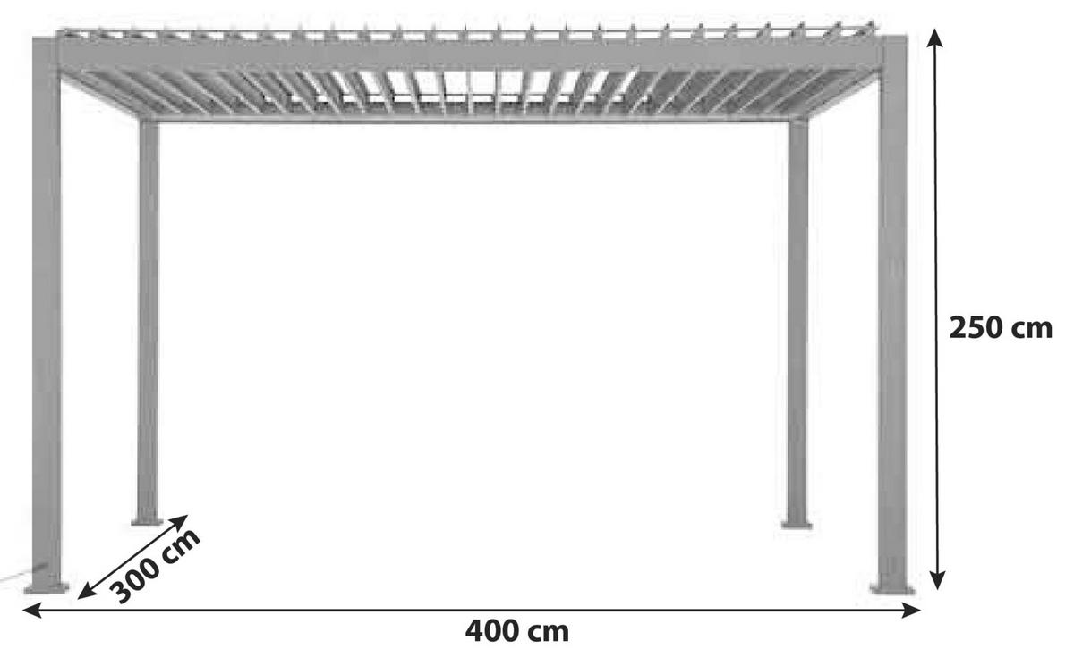 Pergola E-Motion, Anthrazit - Anthrazit, LIFESTYLE, Metall (400/300/250cm) - Gardenson