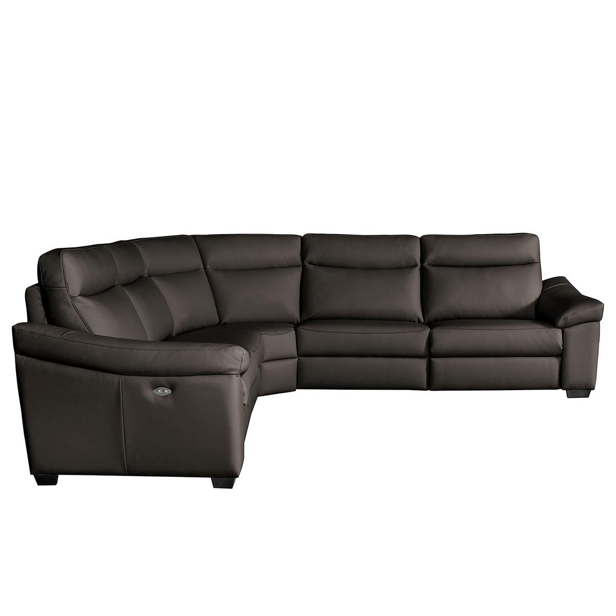 Ecksofa Dakar Braun B: 299x299 Cm - Schwarz/Braun, Design, Leder (299/299cm) - Livetastic