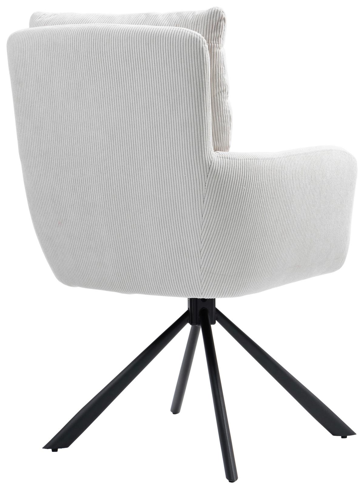 Armlehnstuhl Enja Creme Sitzfl. 180° drehbar, B: 60cm - Creme/Schwarz, KONVENTIONELL, Textil/Metall (60/95/67cm) - MID.YOU