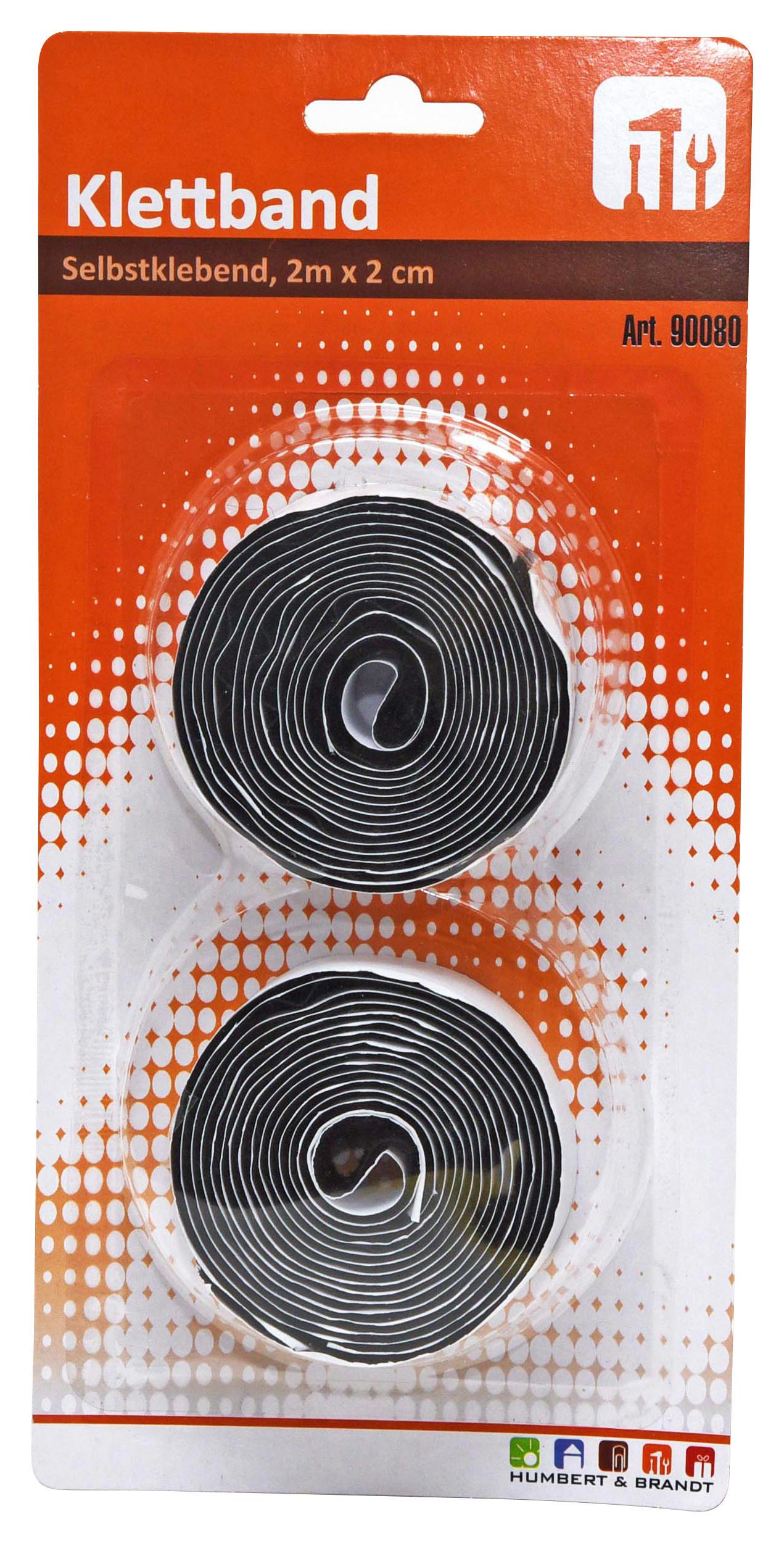 Klettband Fried Schwarz 2m Selbstklebend 2er-Pack - Schwarz, Basics, Kunststoff (12/1,5/24cm)