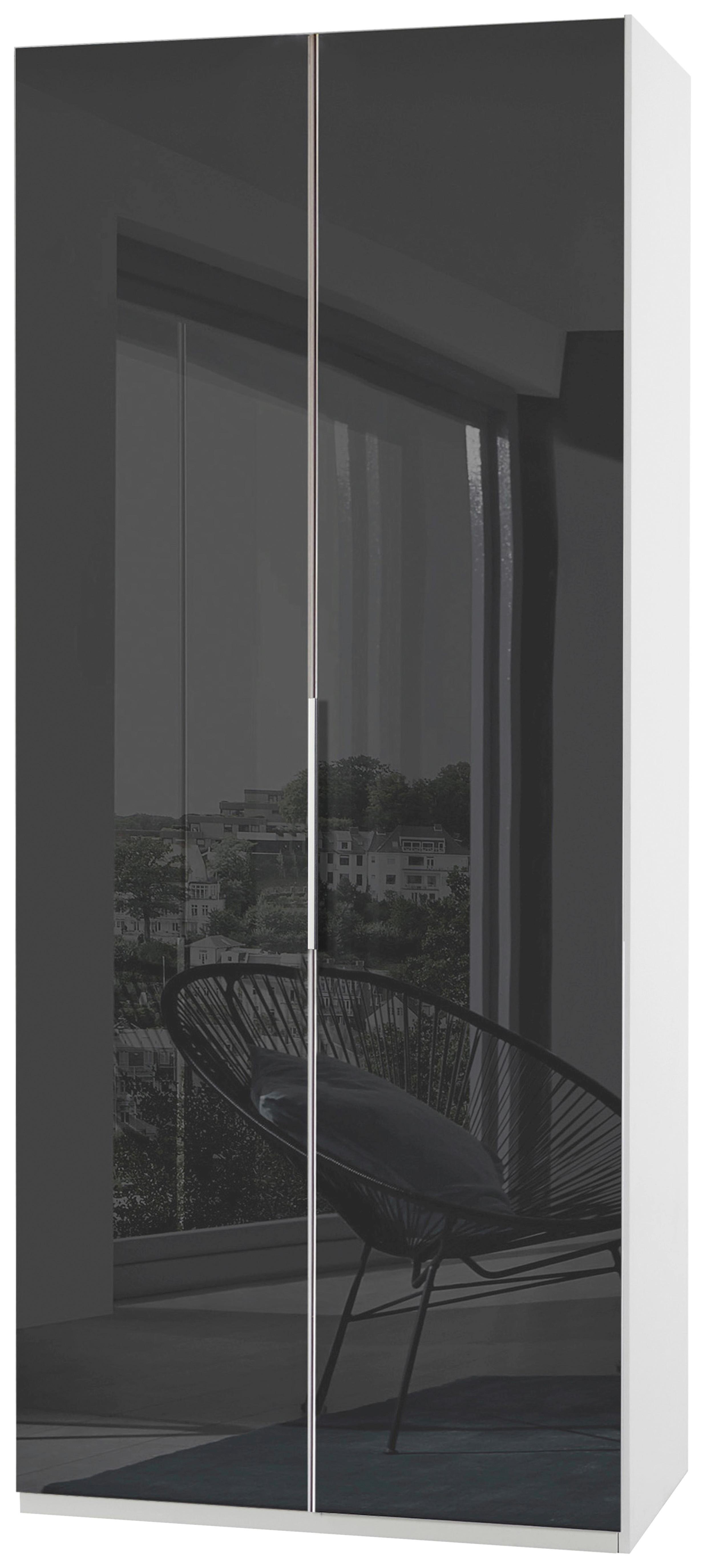 Drehtürenschrank 100cm Level, Grau/weiß - Weiß/Grau, MODERN, Glas/Holzwerkstoff (100/236/58cm) - MID.YOU