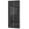 Drehtürenschrank 100cm Level, Grau/weiß - Weiß/Grau, MODERN, Glas/Holzwerkstoff (100/236/58cm) - MID.YOU