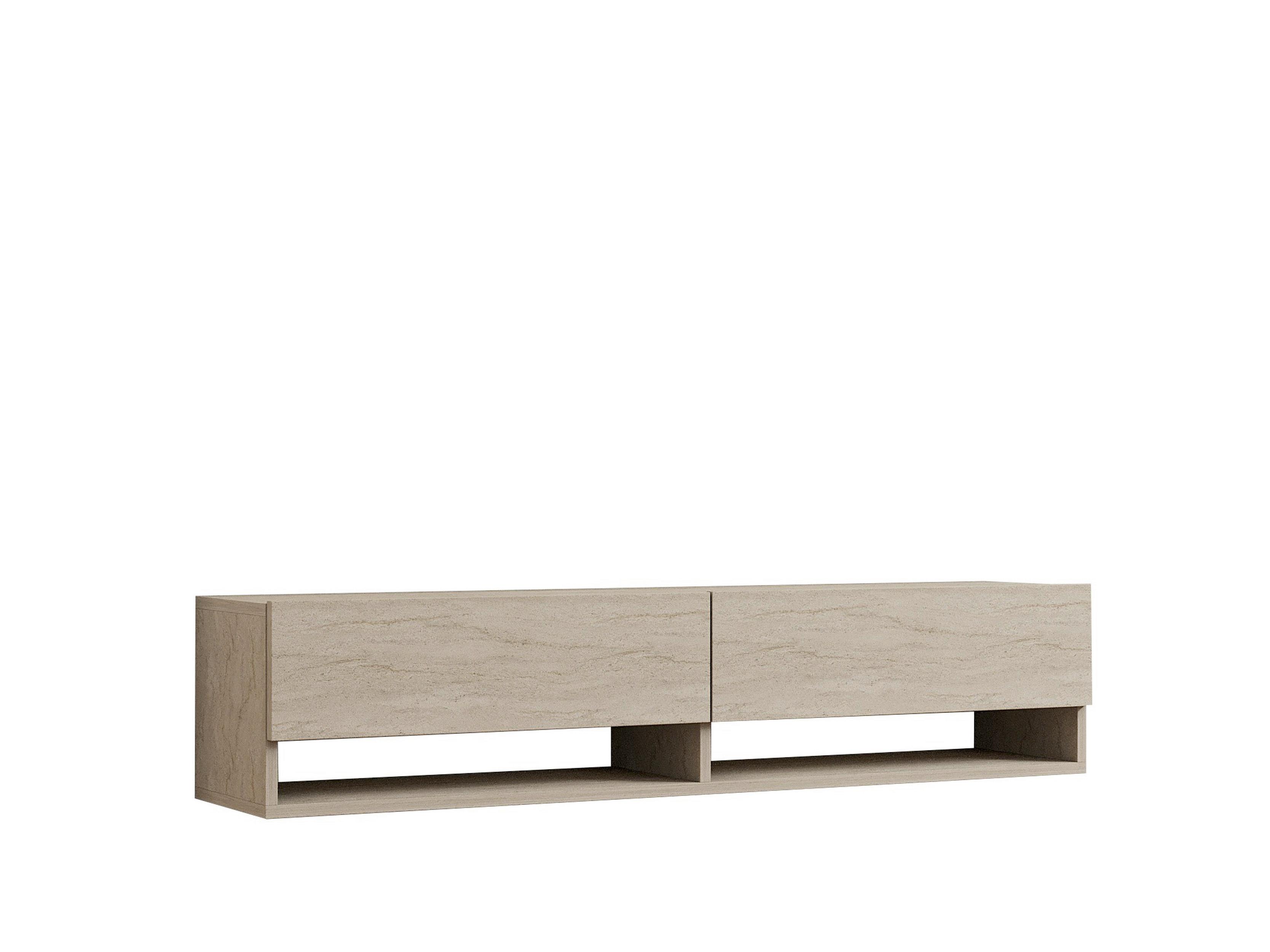 LOWBOARD Travertine  B: 141cm - Elfenbein, MODERN, Holzwerkstoff (141/31/30cm)