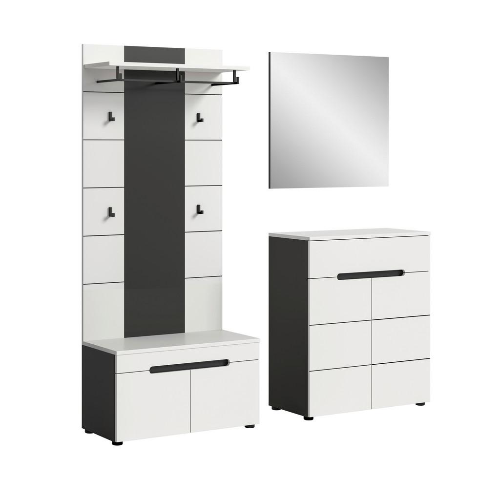 Garderobe Canu 4-Teilig Grau/Weiß B: 175 cm