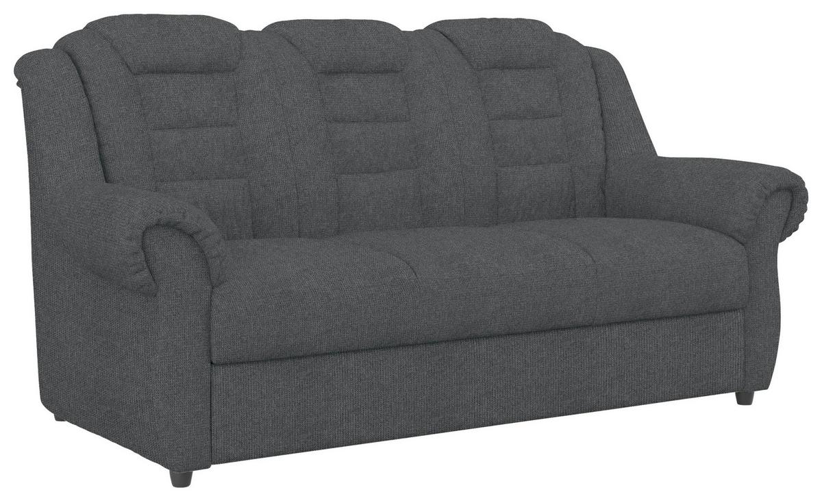 3-sitzer-sofa Boston Dunkelgrau Chenille - Dunkelgrau/Schwarz, KONVENTIONELL, Textil (196/102/1101cm) - Livetastic