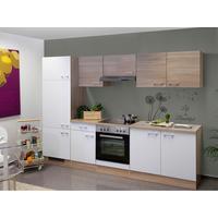 Kuchyňský blok SAMOA bez spotřebičů, šířka 270 cm - bílá/Sonoma dub, Konvenční, kompozitní dřevo/plast (270cm)