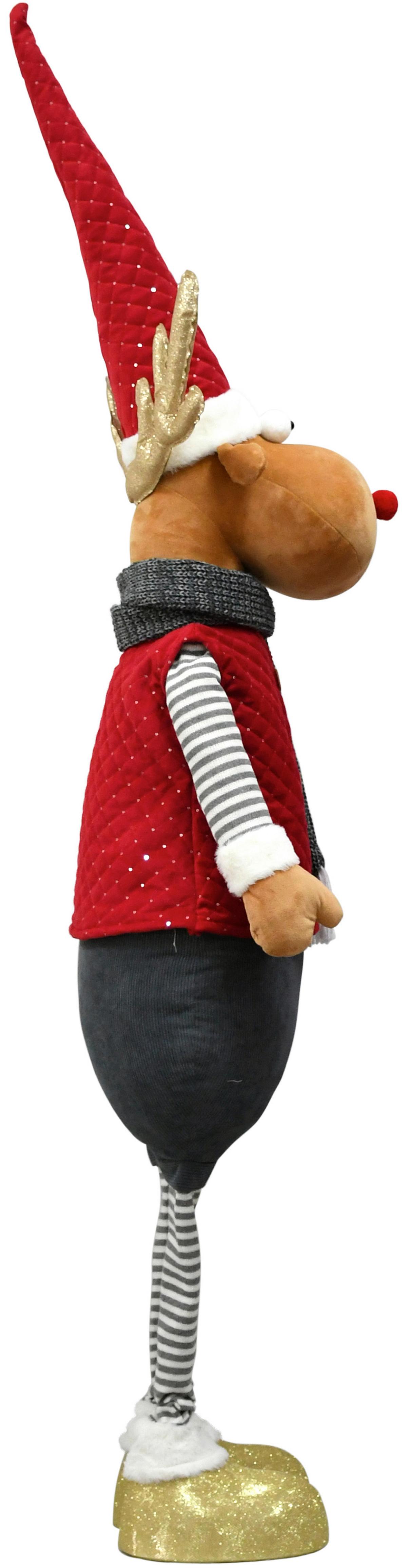 Dekorační sob teleskopické nohy: 140-185 cm - šedá/bílá, kov/textil (50/140-185/32cm) - Mömax