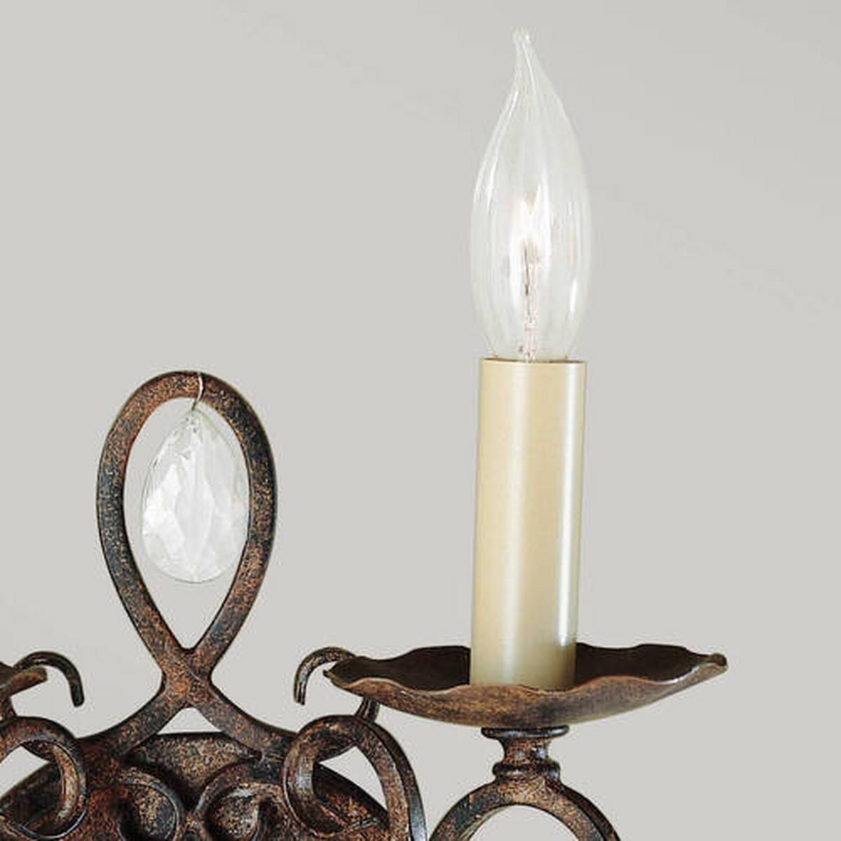 Wandleuchte Fe-Chateau2 - Bronzefarben, KONVENTIONELL, Glas/Metall (22,9/22,9/29,8cm) - Elstead Lighting