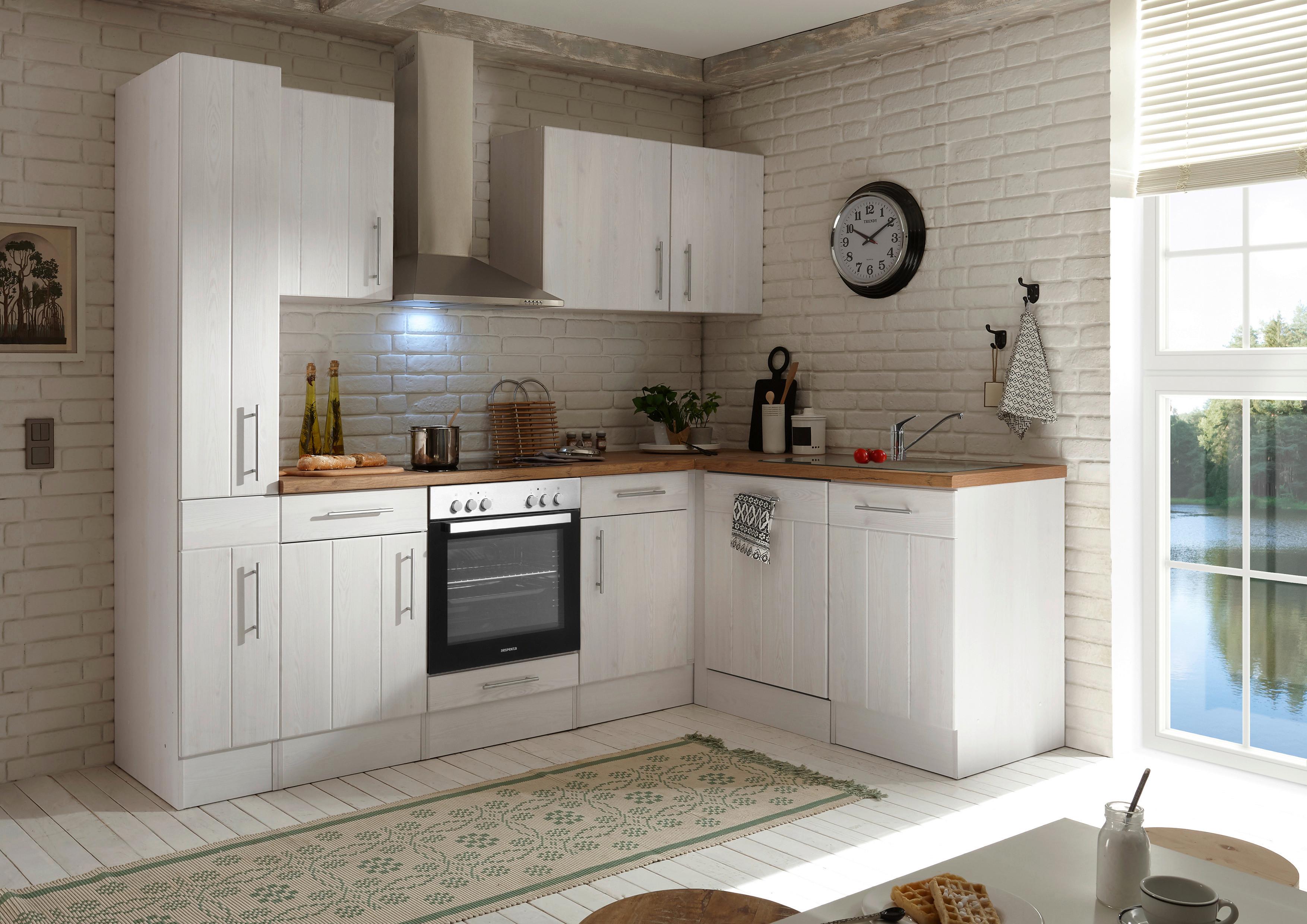 Eckküche Anton Landhaus - Wildeiche/Lärchefarben, Basics, Holzwerkstoff (250/172cm) - Respekta