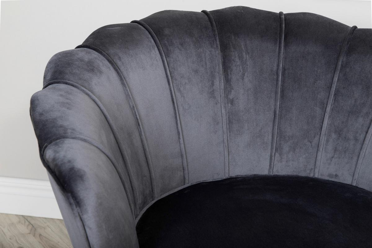Sessel Calais - Dunkelgrau/Schwarz, Design, Textil/Metall (83/76/77cm) - Livetastic